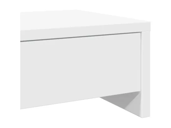 Support de moniteur avec tiroirs blanc bois d'ingénierie