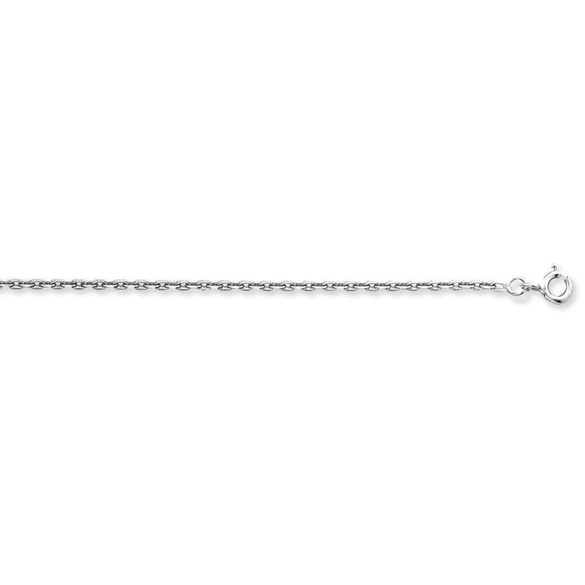 Chaîne or blanc 9 carats maille forçat 1.2mm