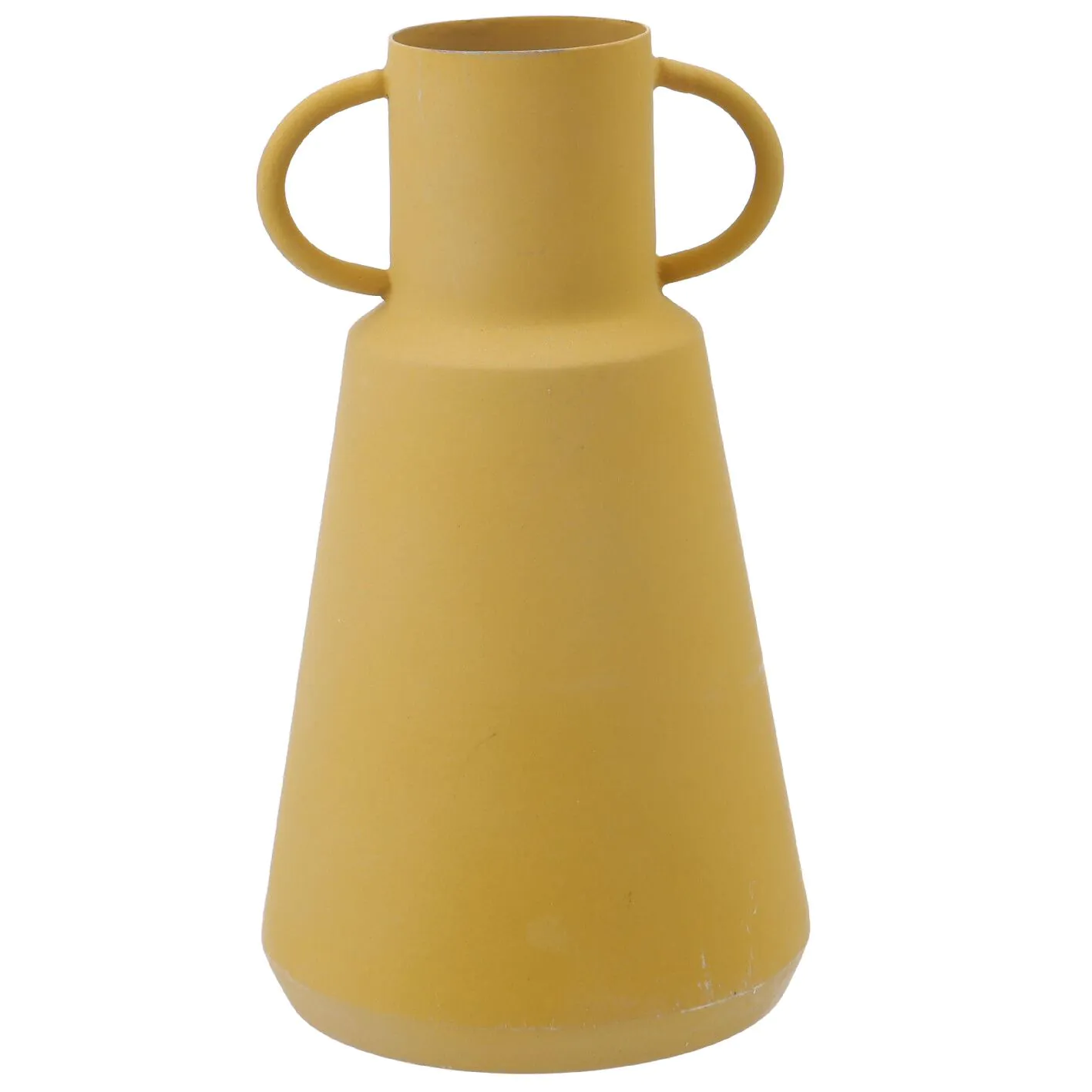 Vase Metall, hoch/gelb, 19.5 cm