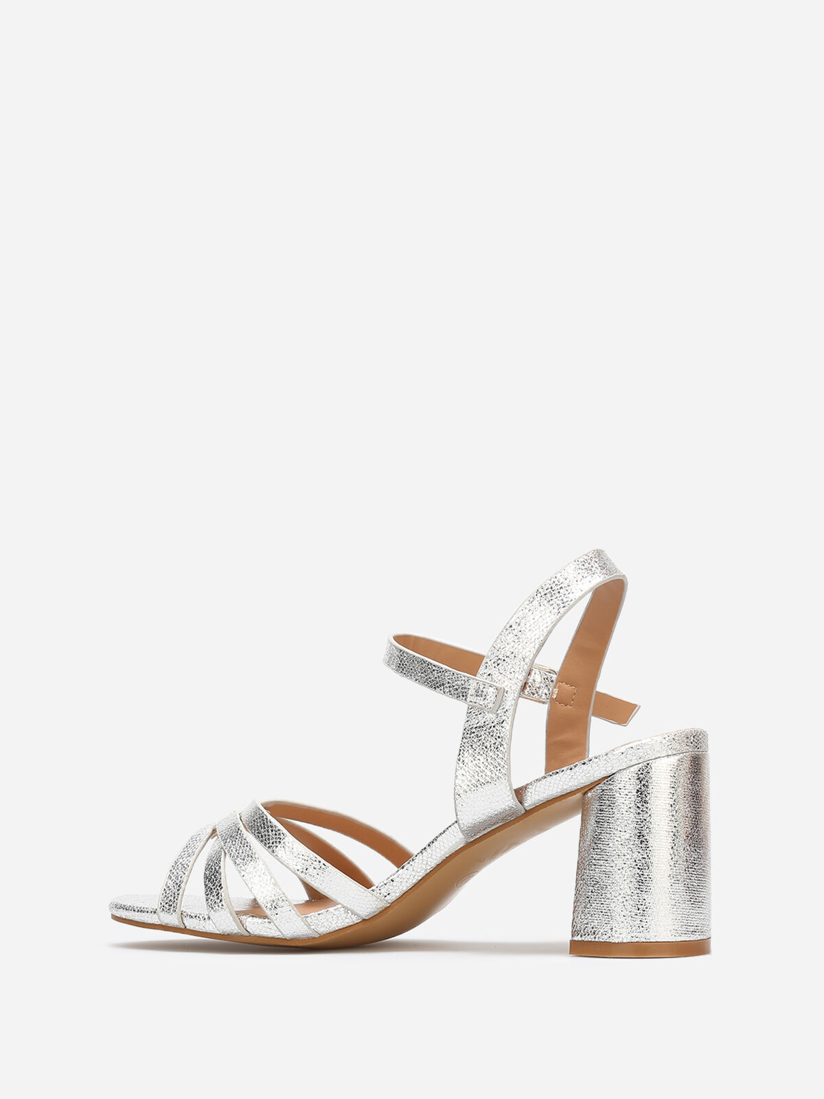 Sandales en simili style écailles- Argenté