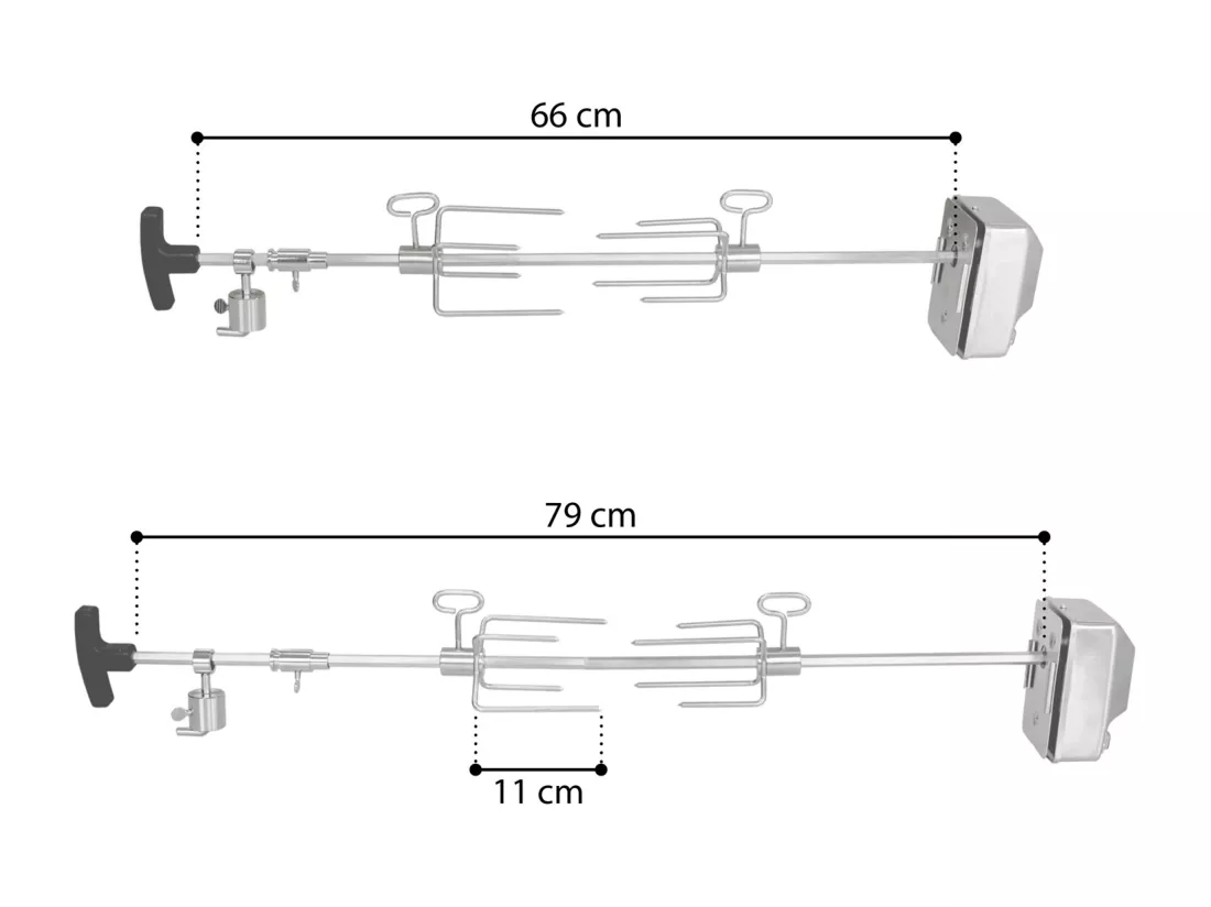TAINO Brochette de viande universelle pour rôtissoire avec moteur
