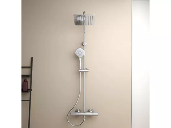 Colonne douche thermostatique IDEAL STANDARD Ceratherm T100, douchette Evo Diamant + Nettoyant BRIOCHIN Ecocert