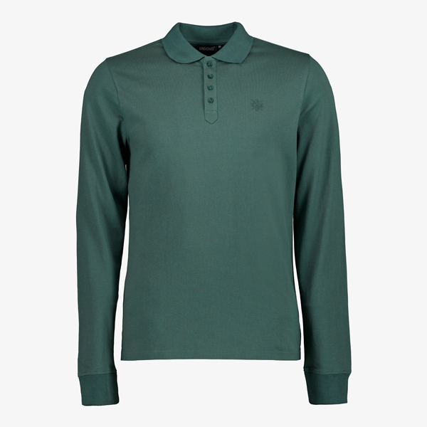 Unsigned heren polo met lange mouwen groen