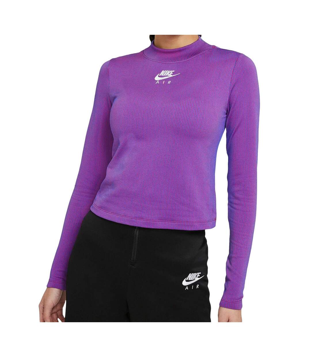 T-shirt Bleu/Rouge Femme Nike Air Mock