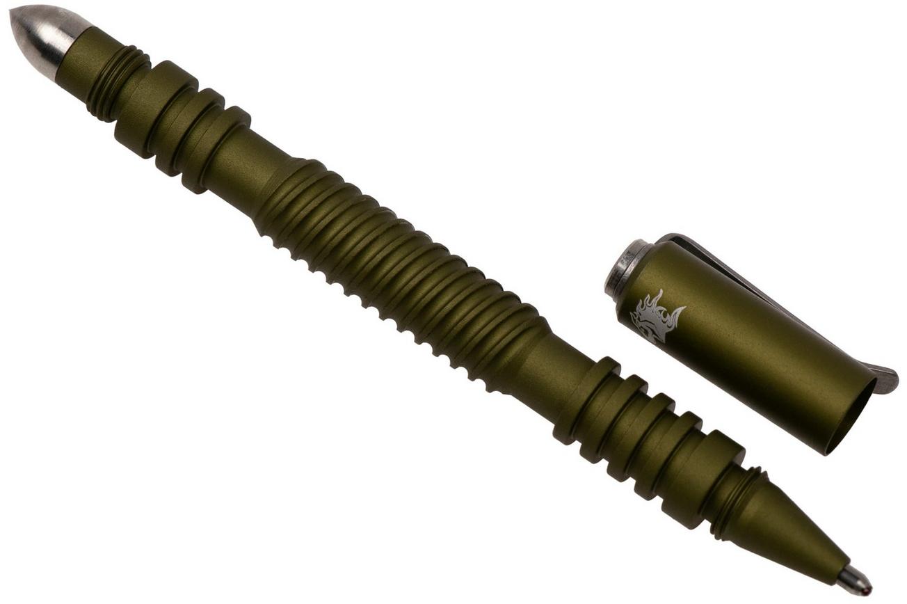 Rick Hinderer Spiral Investigator Pen, Aluminum, Stonewash Matte OD Green, tactische pen