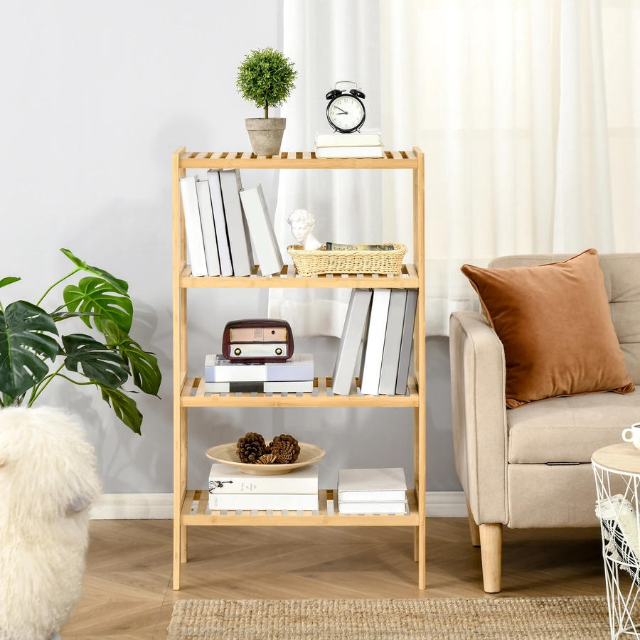 HOMCOM Standregal mit dem kippsicheresn Design natur