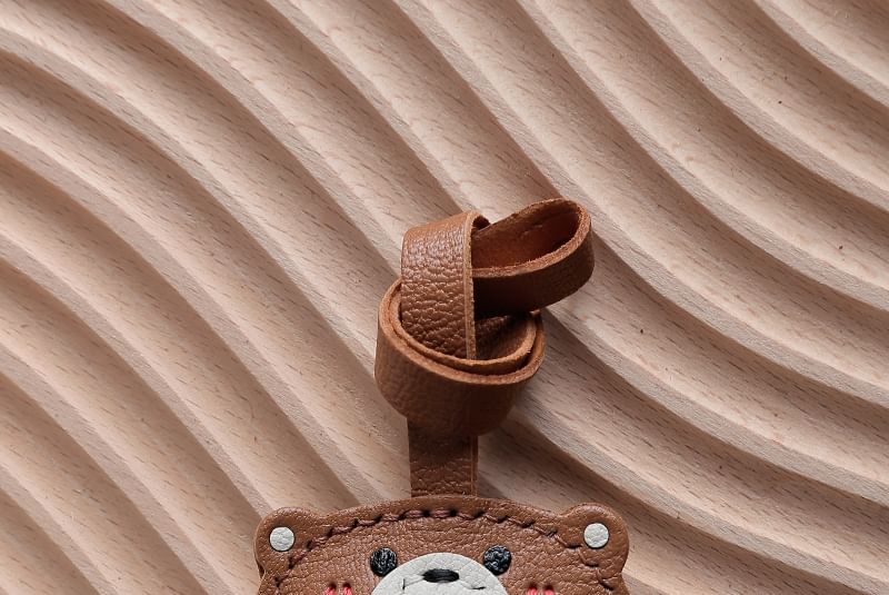 Masoom - Sleutelhanger met tashanger van echt leer in de vorm van een beer / DIY-kit (verschillende ontwerpen)
