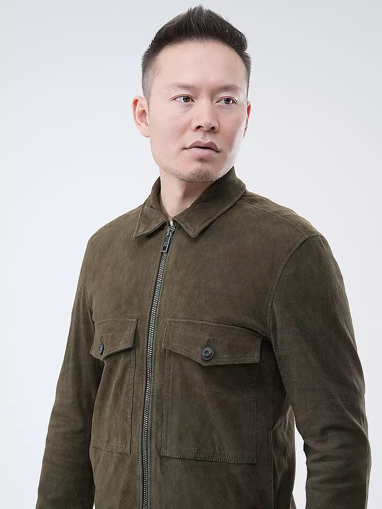 GIORGIO BRATO Lederjacke olive