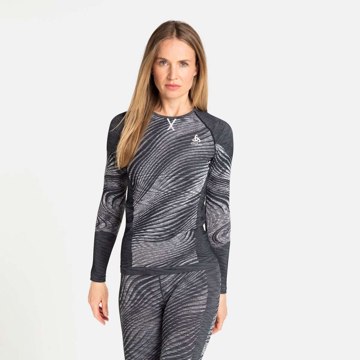 Odlo Blackcomb Eco BL Crew Neck Thermoshirt Lange Mouwen Zwart/Grijs Dames