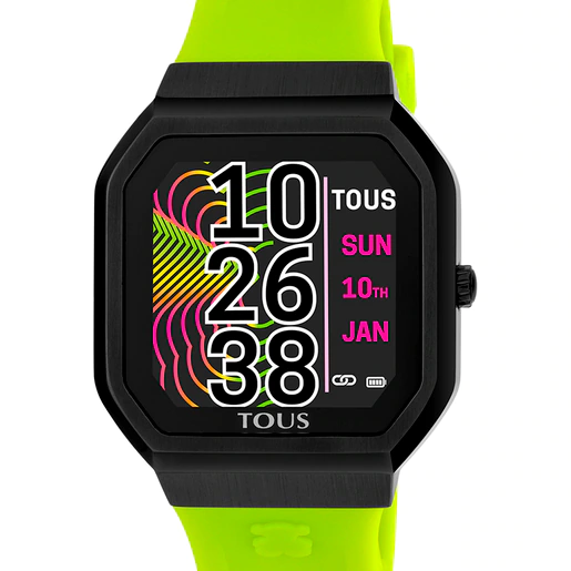 Relógio inteligente B-Connect com pulseira de silicone verde