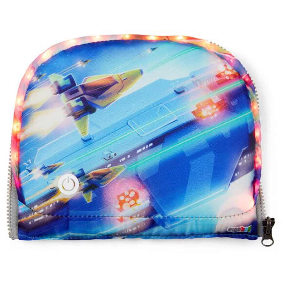 Ergobag Zubehör Pack  Cubo light Zippies LED - Zip Fronttasche Raumschiff