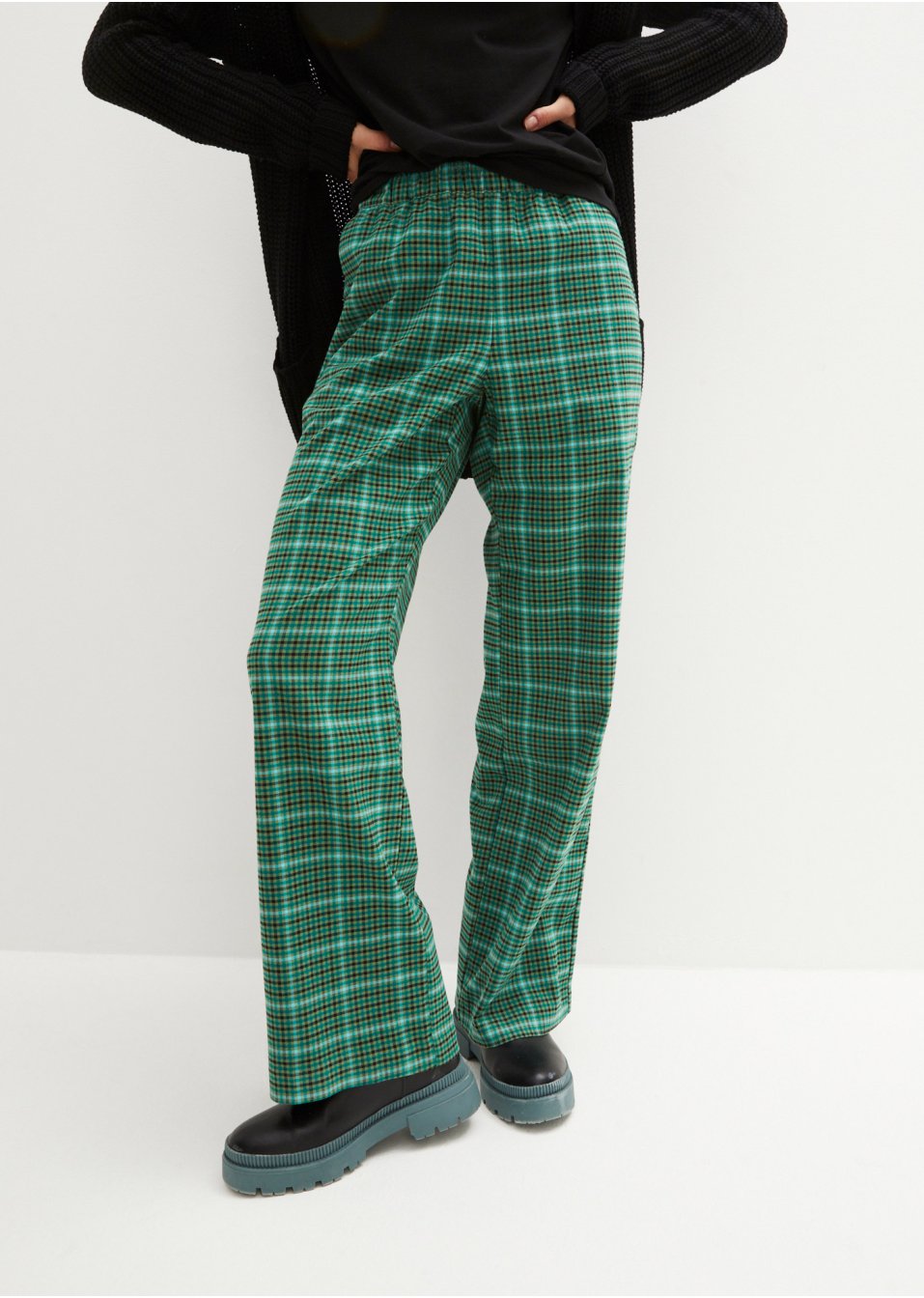 Pantalon taille haute, long