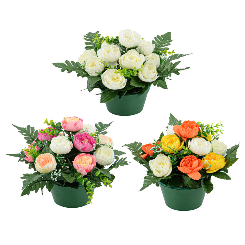 Coupe ronde fleurs artificielles renoncules