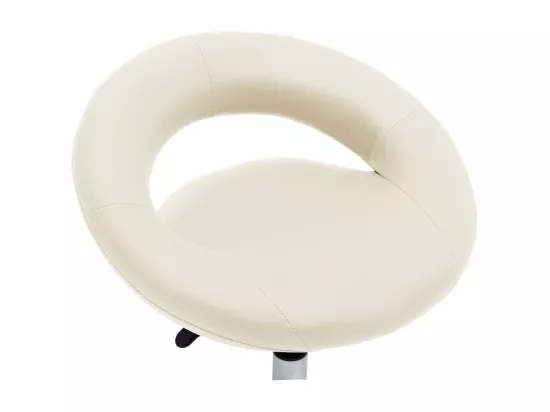 Chaise de travail roulante Crème Similicuir
