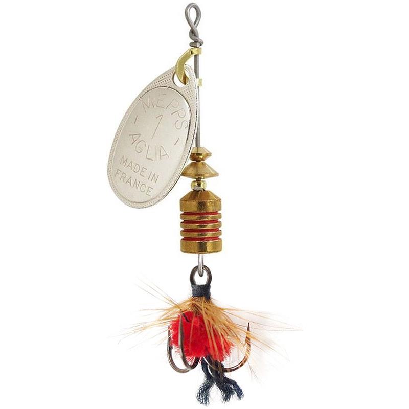 Cuiller Tournante Mepps Aglia Argent Mouche Rouge
