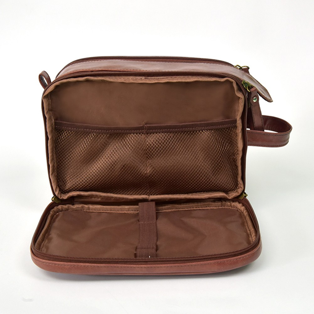 (25x12x19cm) Kosmetik Make Up Tasche Necessaire Organizer Bag - Braun