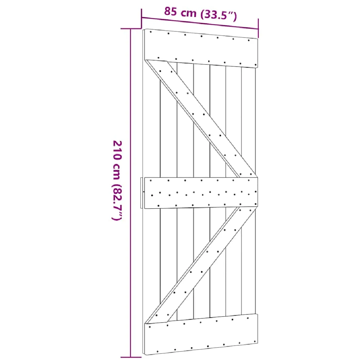 vidaXL Porte NARVIK 85x210 cm