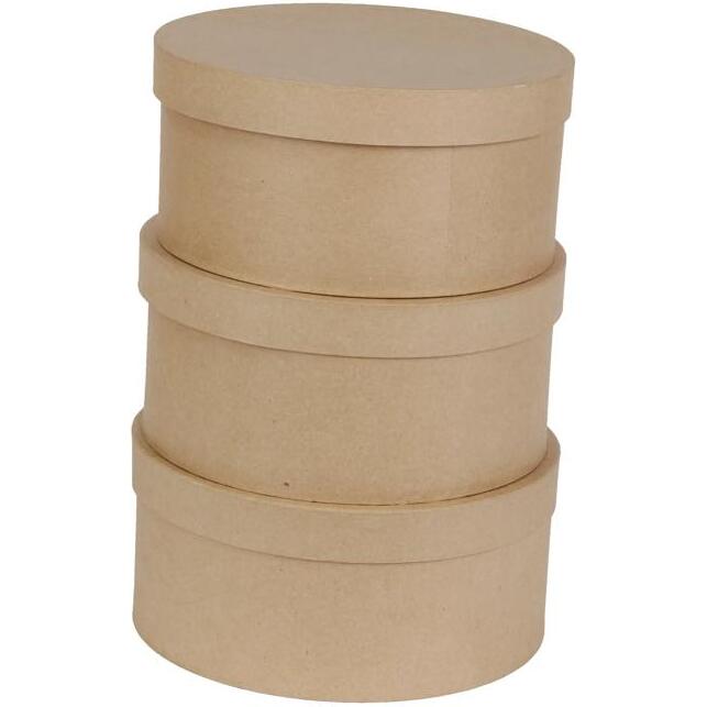 Lot 3 boîtes à chapeaux 31x16/33x16cm - Kraft