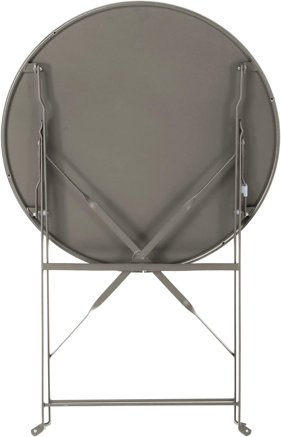SVITA Bistro-Set 3-teilig Gartenset Garnitur Metall-Möbel Stuhl Tisch Klapp-Möbel Balkon-Set Taupe