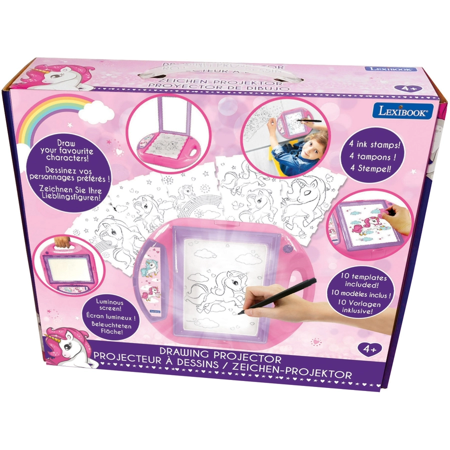 LEXIBOOK Zeichenprojektor Einhorn mit Stift und Stempeln