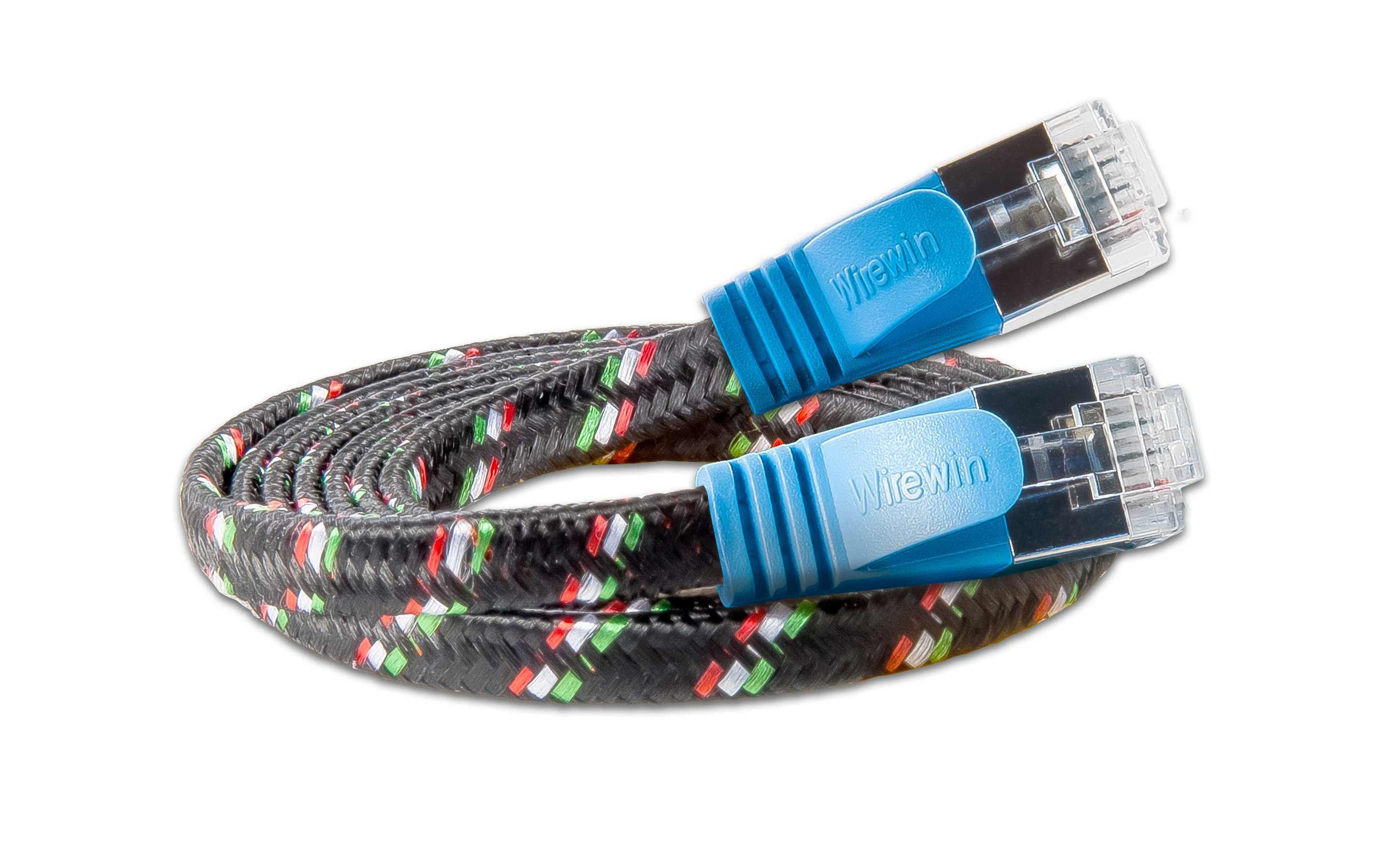 Slimpatchkabel RJ-45 - RJ-45, Cat 6, STP, 0.5 m, BlauRobustes, geschirmtes Twisted-Pair-Kabel (STP) mit Klinkenschutz