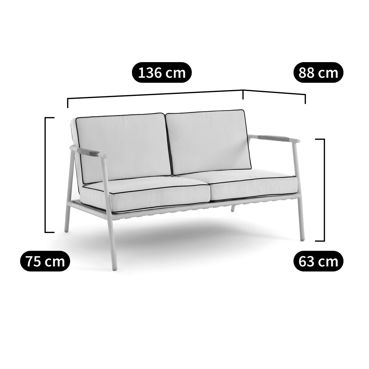 AM.PM<br>Banco de jardim de 2 lugares, Isabbo