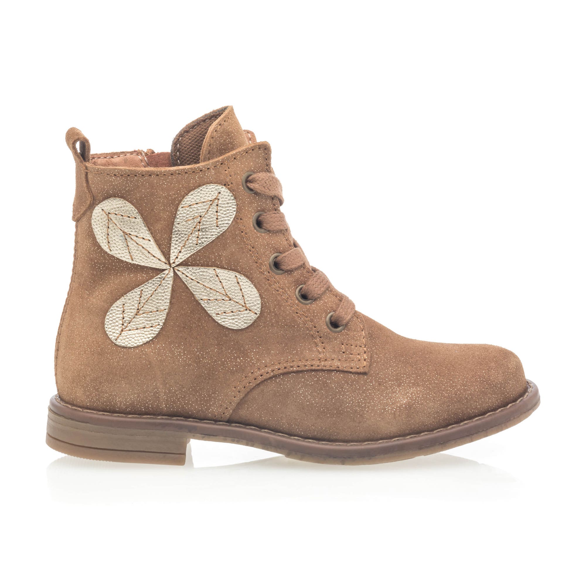 Boots Fille en cuir cognac
