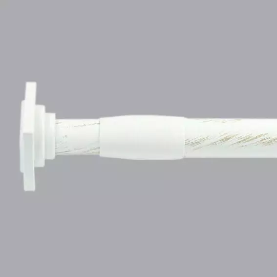 Tringle autobloquante extensible (L110 - L200 cm / D22 mm) Carré Blanc