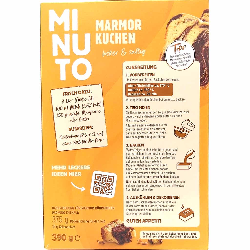 Minuto Backmischung Marmor Kuchen 390g MHD:28.2.25