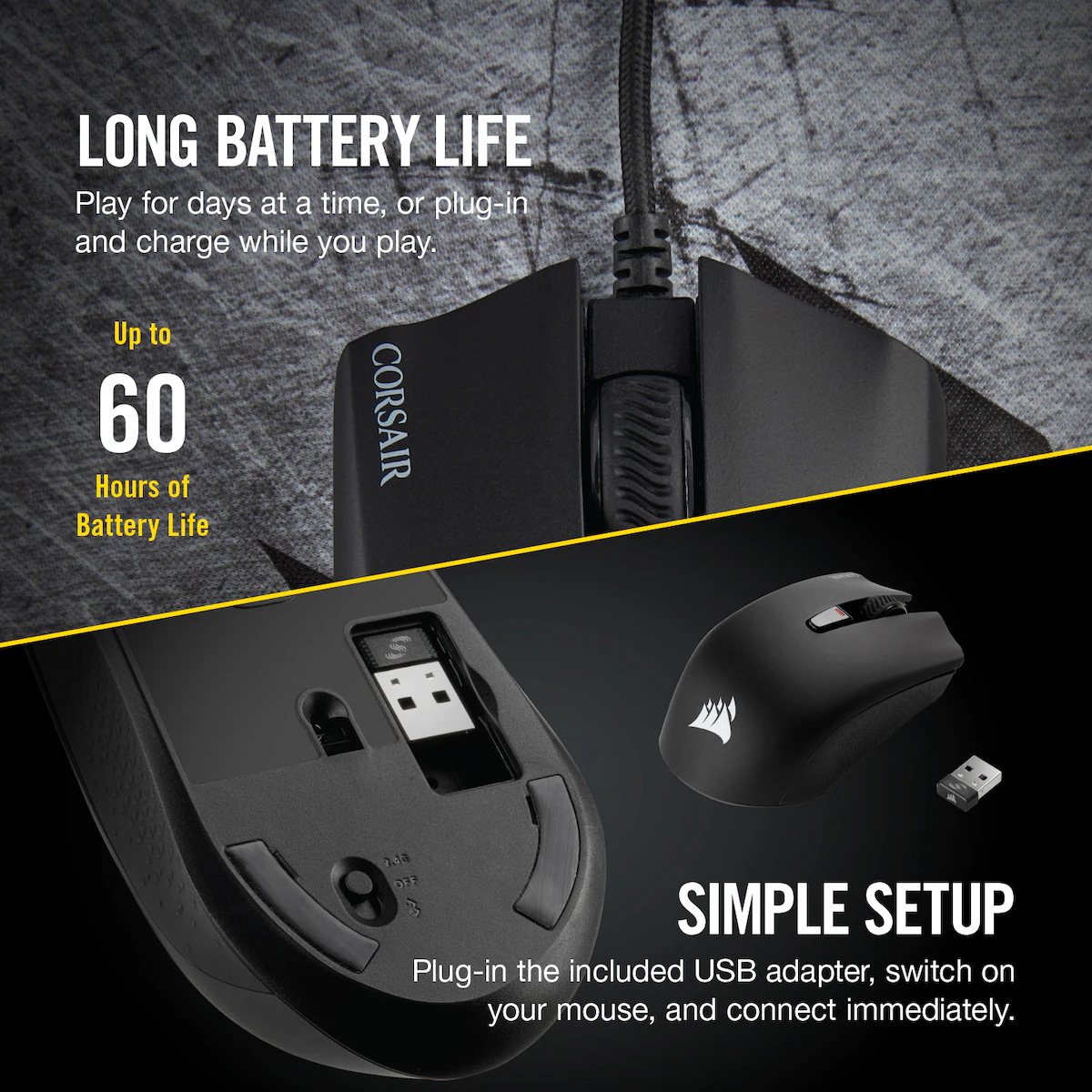 Corsair Harpoon RGB trådløs gamingmus (sort)