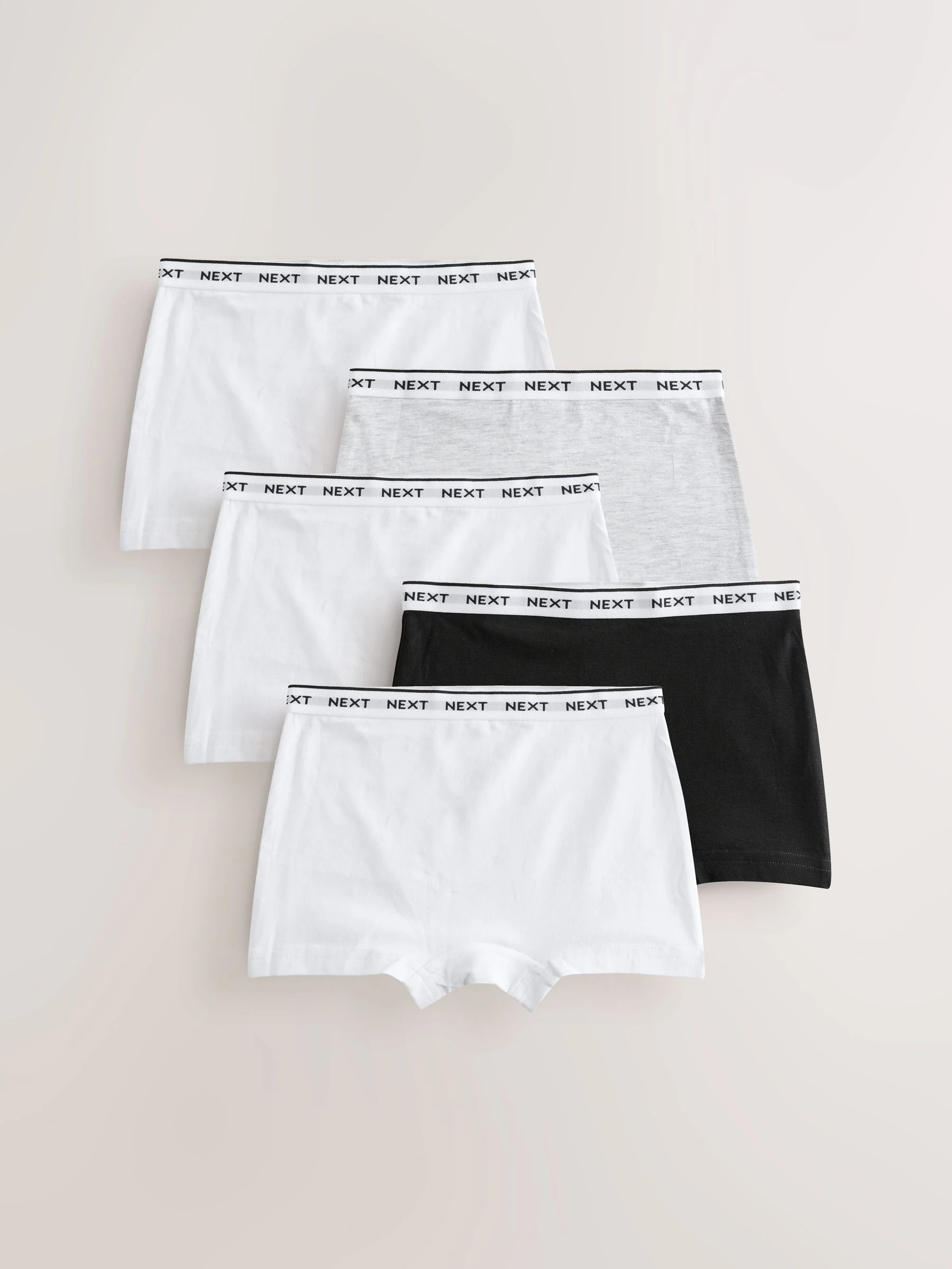 Zwart/grijs/wit - Short Briefs 5 Pack (2-16yrs)