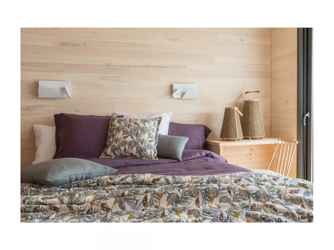 Drap plat stonewashed Zeff raisin 240 x 300 cm Vivaraise