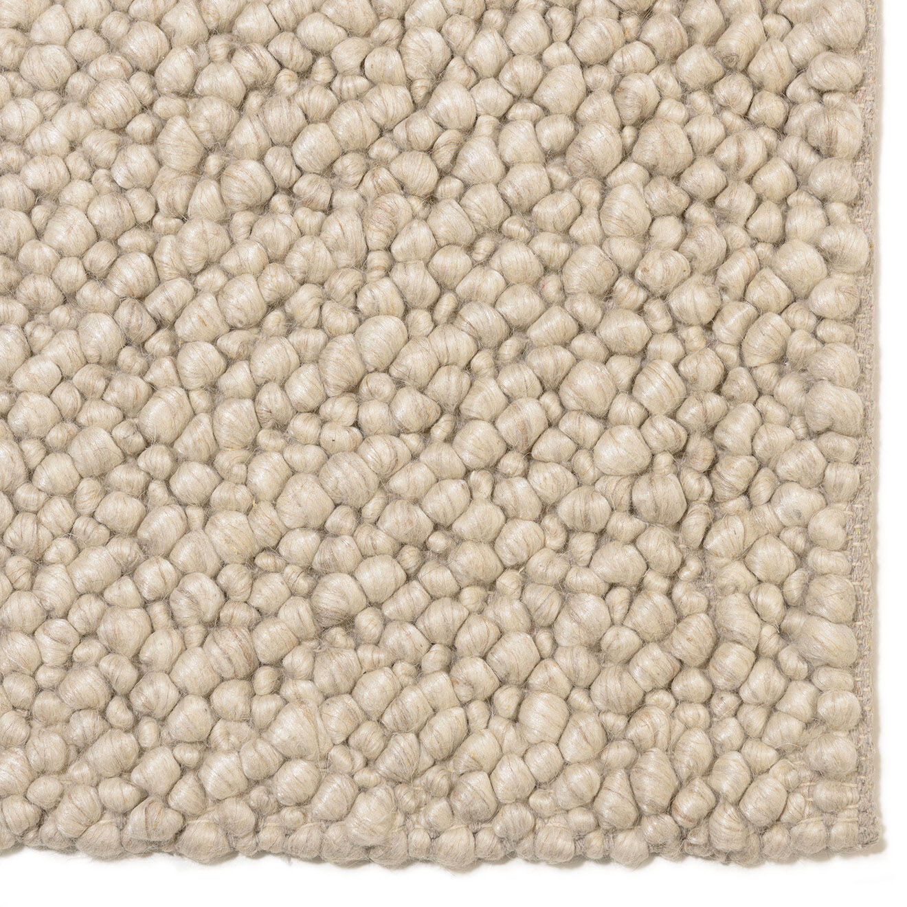 Macabane Tapis en Laine bouclée Quentin beige - 230x160 cm