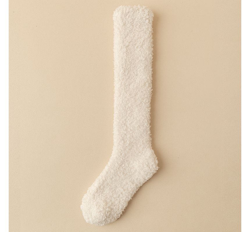 Mimiyu - Set van 2 paar: effen fleece kniekousen