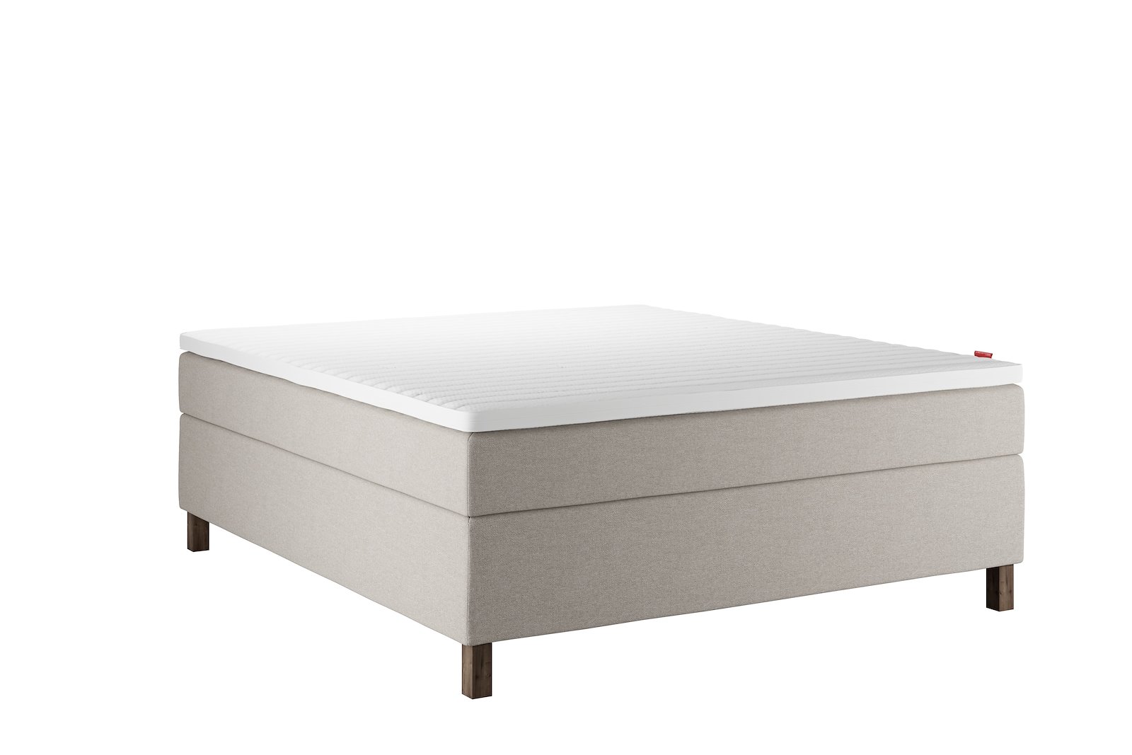 SL10 Kontinental Tekstil Natural 56 Medium/X-Fast m/Premium latex overmadrass og Square smoked oak ben 13cm
