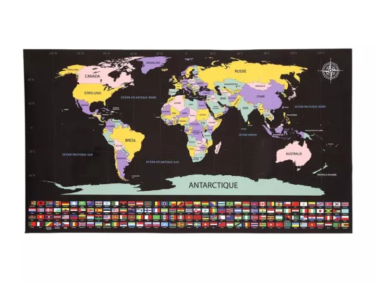 Poster à gratter Carte du monde
