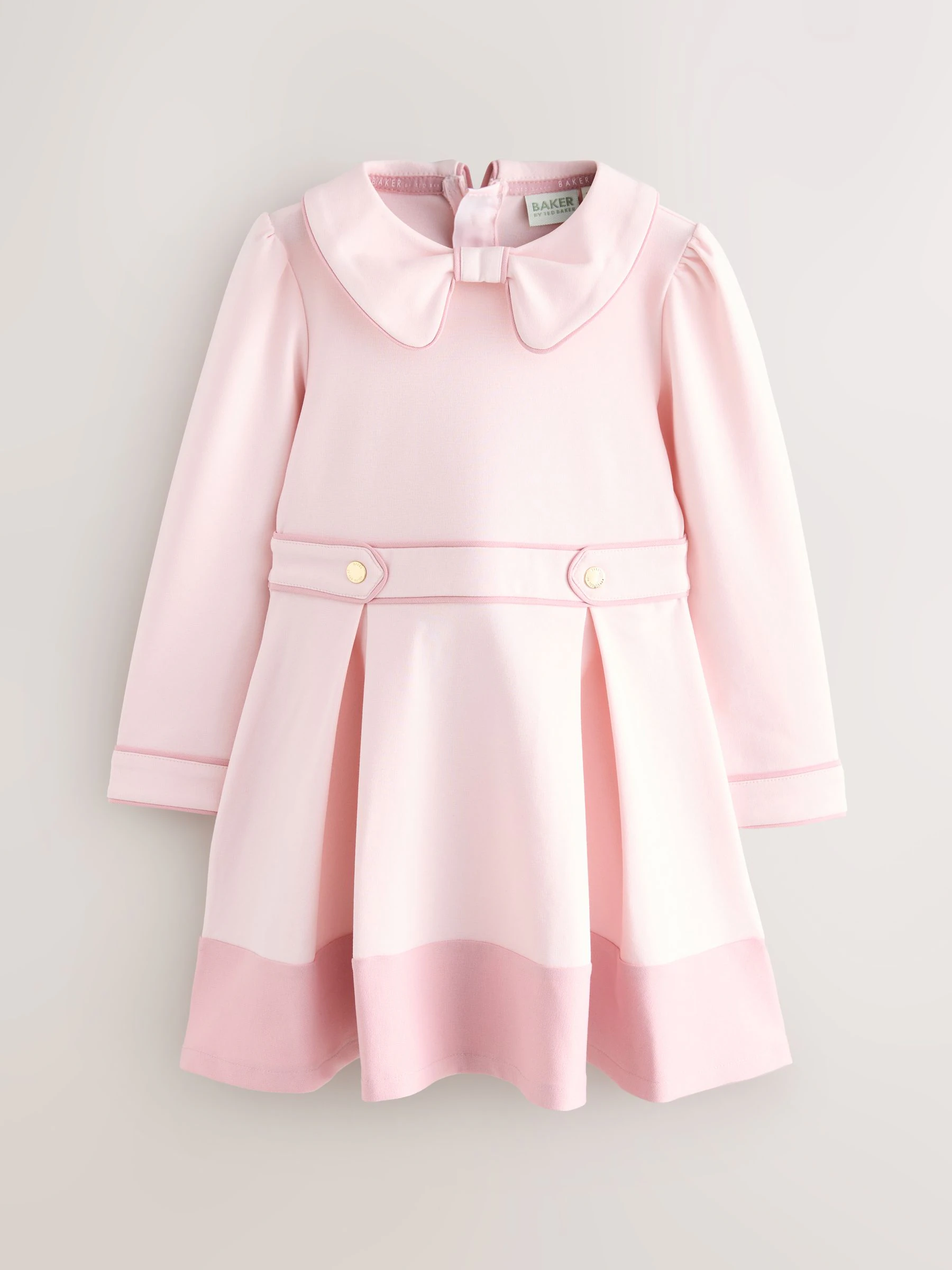 Roze - Baker by Ted Baker Bow Collar Pleated Ponte Dress