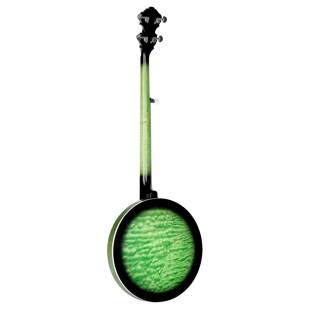 Ortega Falcon Series 5-string Banjo Transparent Green elektrisch-akoestische banjo met gigbag