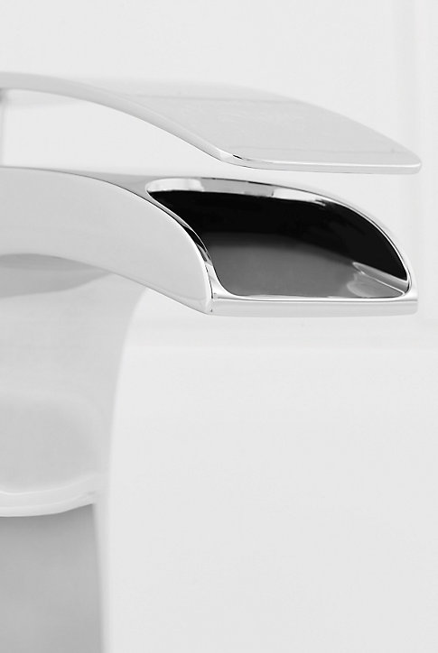 Mitigeur de lavabo chromé effet chute d'eau GoodHome Kellan
