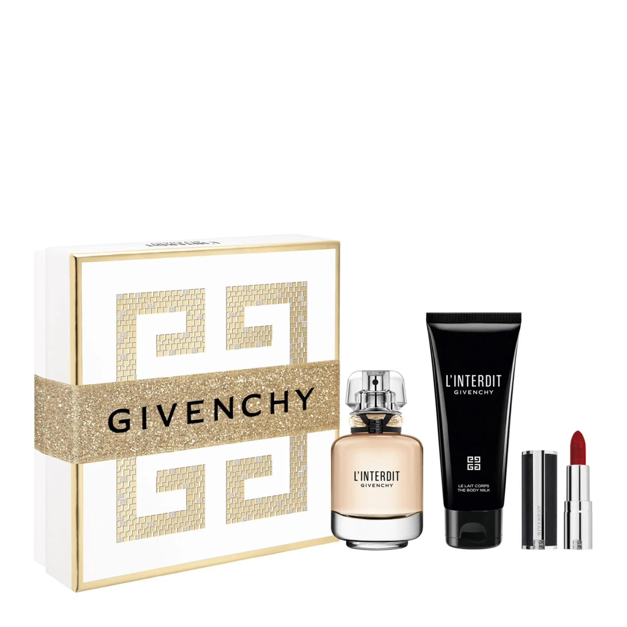 Givenchy - Coffret L'InterditEau de Parfum 50ml, Lotion Corps & Rouge à Lèvres- Femme