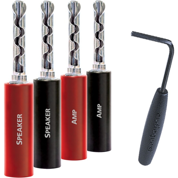 Câble et Connectique Audioquest FICHES BANANE SUREGRIP 100 ARGENT (LOT DE 8)