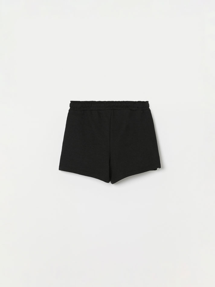 Conjunto de 2 shorts de lã polar lisos e básicos - Preto