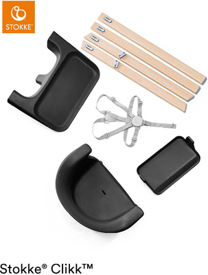 Stokke Clikk Matstol, Black Natural