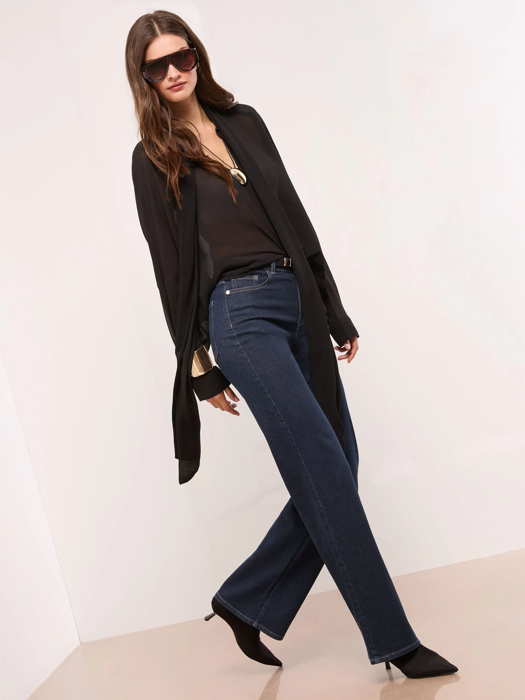 Blauw met wassing - Lipsy Wide Leg Jeans
