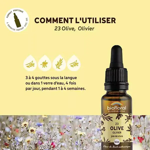 Óleo de Oliva Orgânico Biofloral Bach Flower Remedy 23, Demeter 20 ml
