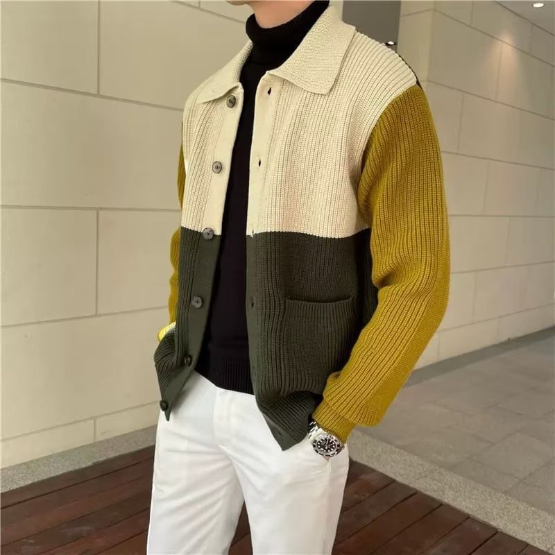Neonity Wear - Kraagvormig, kleurblok-knoopsvest