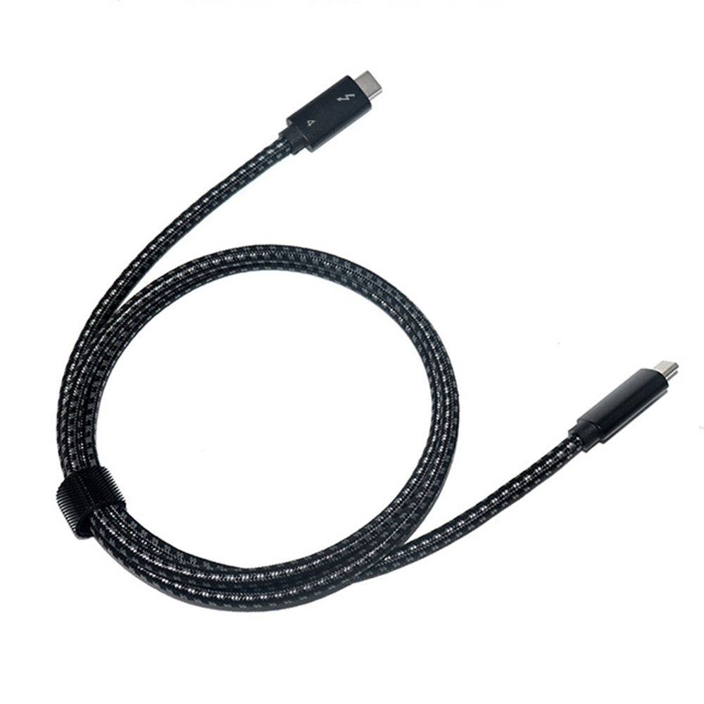 (2m) 100W USB C auf USB C Ladekabel Thunderbolt 3/4 Nylon Datenkabel 8K Monitor-Verbindungskabel 40 Gbit/s - Schwarz