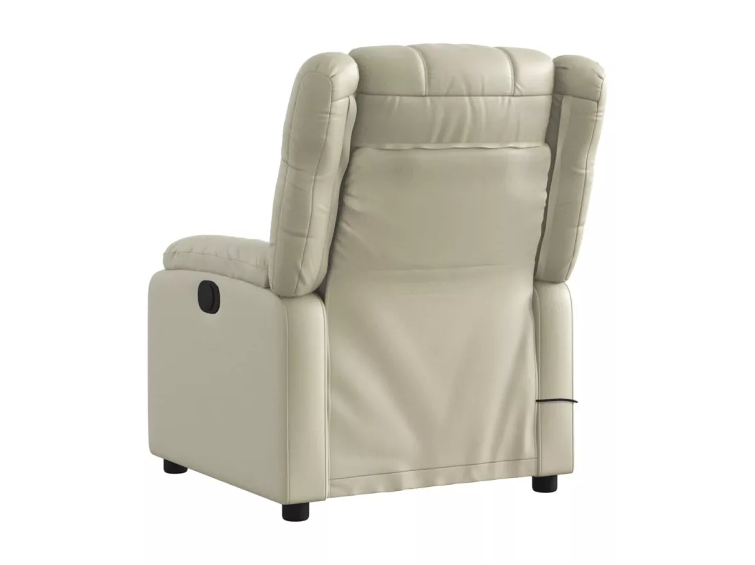 Fauteuil inclinable massant Crème Similicuir