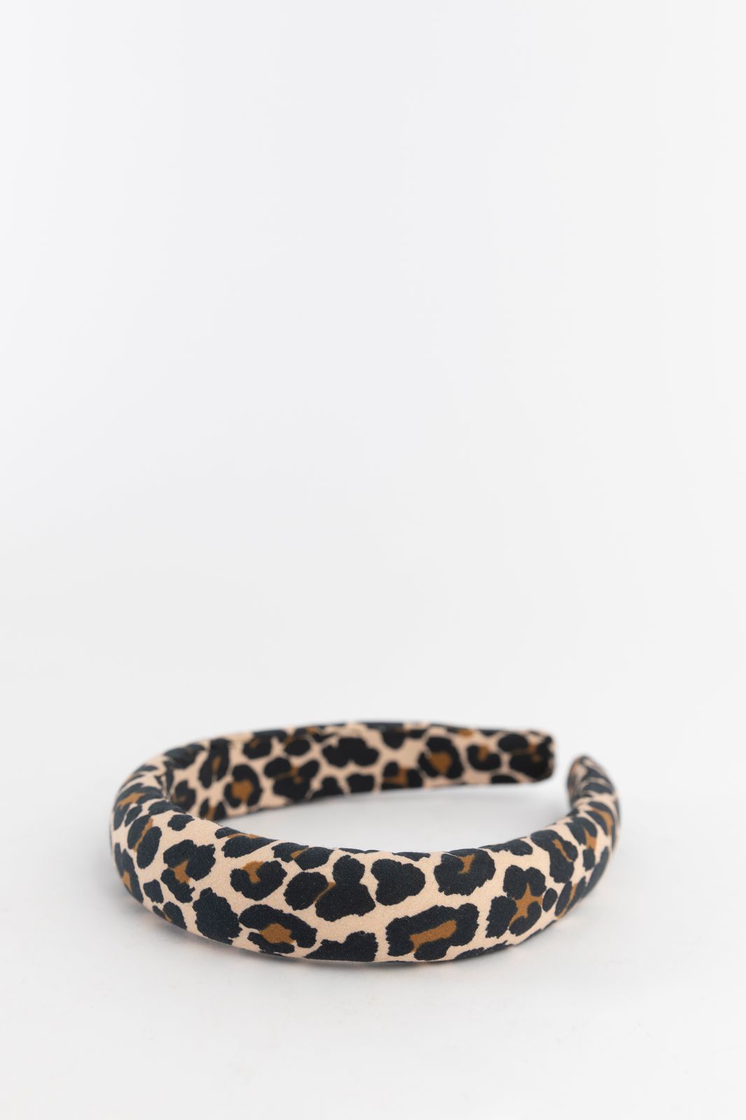 Bruine haarband met leopard print