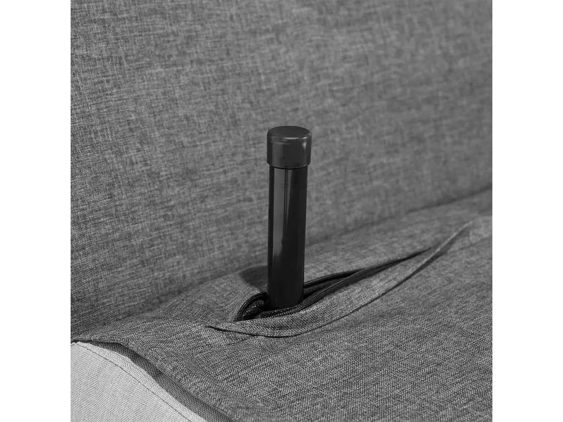 Banquette convertible 1 place en tissu gris foncé FARRIS